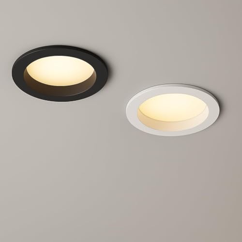 Image of 12W Deep Down LED Round Panel Light | Bright Modern Surface Ceiling Light for False Ceiling & POP Roof | Energy-Efficient Light | Cool White, White Aluminium Body | Pack of 8