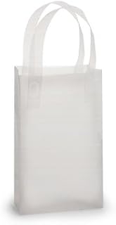 Frosted Wine Bags Clear Frosted Gift Bags for Wine 5x3x8 Size Frosted Wine Bags 25 Pack 3 Mil (HEAVY DUTY BAGS)