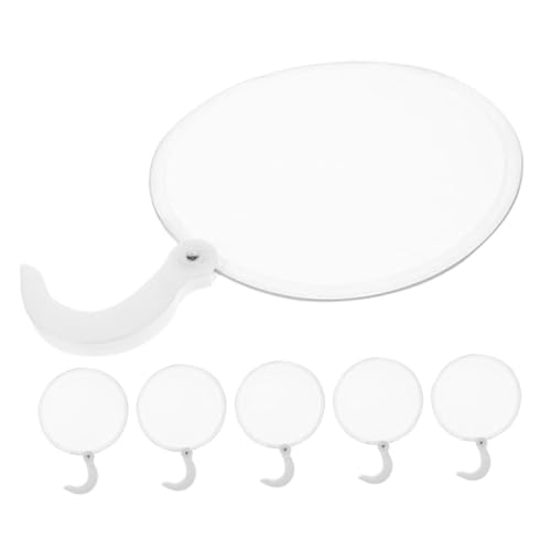 NOLITOY 6 Ventiladores Plegables Redondos de Tela Blanca, Enfriamiento Rápido y Portátil, para Fiestas, Bodas y Uso en Exteriores