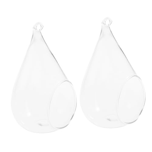 Gogogmee 2 Piezas Jarrones Colgantes Transparentes de Portaflores Pequeño para Decoración de Plantas y Flores Estilo Aleatorio para Oficina Sala y Dormitorio