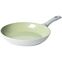 Sartenes Ceramic Pan Salter BW09278 Earth Frying Pan Non-Stick Cookware, 28 cm, Strong Titanium Based Ceramic Coating, for All Hob Types Including Induction, Soft-Touch Handle, Easy Clean, Grey/Green