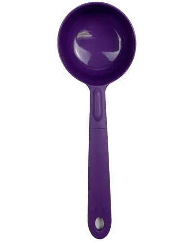 Cook's Rite-Size 12 oz. Solid Round Circle Server Portion Utensil, Copolymer Plastic Heat Resistant Professional Cooking Tool, Purple