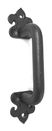 Tirador puerta Herrajes forja granero rustico gran Tirador, mango de hierro armario habitación cocina en negro forja.Modelo Mini SIN TORNILLOS.