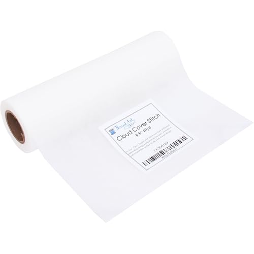 Threadart Cloud Cover Stitch Roll | Fusible Lightweight Fabric | 9.5" x 10yd Roll | Make The Back of Your Machine Embroidery Baby Soft | Iron On