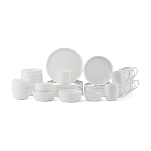 Image of Mikasa Samantha Bone China Lightweight Chip Resistant 40 Piece Dinnerware Set, Service for 8
