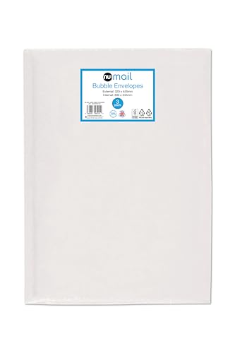 nu: Mail Padded Bubble Envelope Large | 3 Pack | Protective Packaging | Eco-Friendly | Superior Cushioning for Shipping & Moving