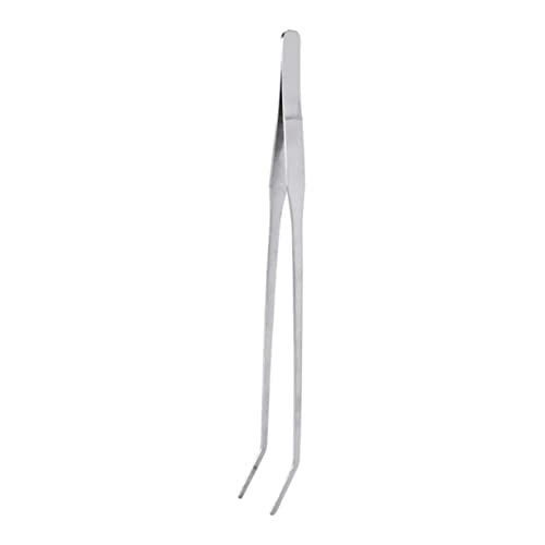 COLLBATH Aquatic Plant Tweezers 38cm Curved Tip Fish Tank Plant Care Tool Made of Stainless Steel