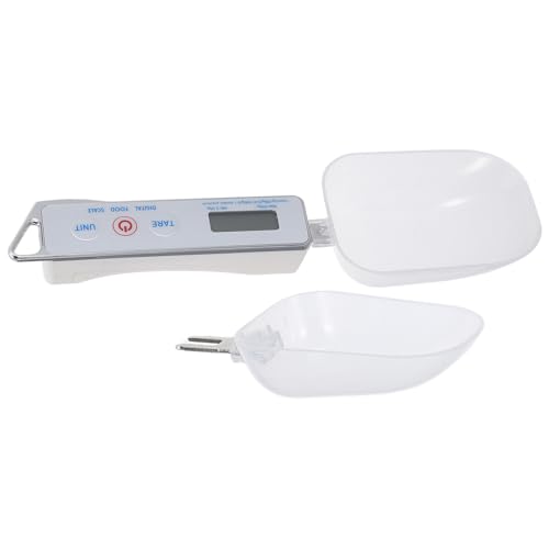 Ipetboom Cuchara Medidora Digital Blanca para Cocina Báscula Electrónica 01-500 G Plástico Desmontable Pantalla LCD Balanza Precisa para Hornear y Pesar Alimentos