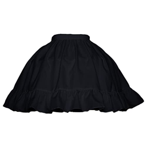 La Mejor Selección de Enaguas cortas para Mujer favoritos de las personas. 46 YULUOSHA - Enagua corta para mujer y niña, 2 aros, falda victoriana, vestido de baile, cintura elástica, ropa interior, media falda deslizante, Negro -, One Size