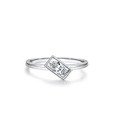 Tolldek Anillos de amistad de oro 750 de 18 quilates, con diamante tallado marquesa, anillos de boda con diamante tallado marqués de 950 platino, talla 47 – 65, Oro blanco 585 de 14 quilates