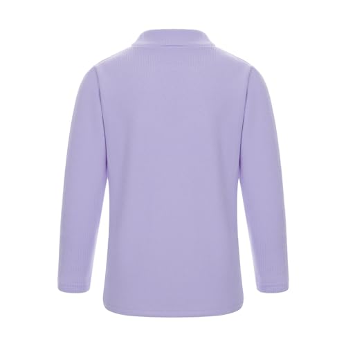 JanJean Baby Boys Girls Turtleneck Long Sleeve Underwear Tops Kids Soft Cotton Pullover T-Shirts Solid Color Warm Tees Purple 3-4 Years