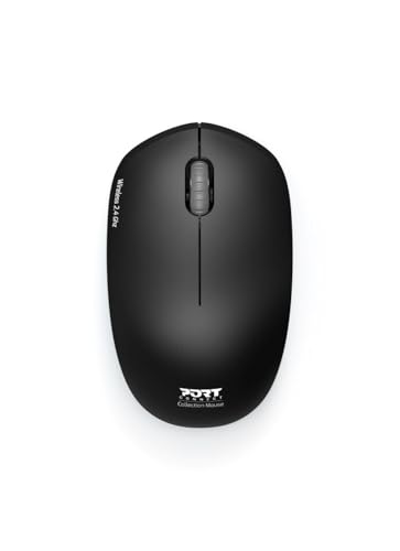 Ratón inalámbrico Port Designs 900540 de 2.4 GHz negro grafito ideal para teletrabajo y oficina