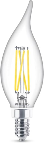PHILIPS LED 40W BA11 E12 Base 3-Pack Ultra Definition Daylight (5000K) 300 Lumen (3.5W = 40W) Dimmable Clear Flicker-Free Candelabra Light Bulbs