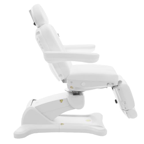 Image of SKINACT Malibu Electric Medical Spa Facial Treatment Chair /Table with 240 Swivel Base, Adjustable Backrest, Leg Rest and Wired Hand Remote Control (White)