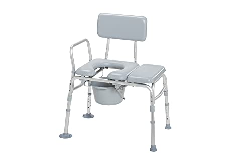 Drive Medical 12005Kdc-1 Transfer Bench Commode Chair For Toilet With Padded Seat, Gray #TOP1