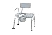 Drive Medical 12005KDC-1 Transfer Bench Commode Chair for Toilet with Padded Seat, Gray