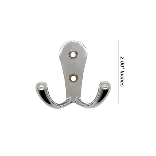 Image of VOLO Two pin Clothes Hanger Hook Premium and Stylish Door Hangers for Clothes, Door Cloth Hanger, Cloth Hooks /Hanger, Hooks Rail for Hanging Keys,Clothes,Towel (Chrome Finish, 4)