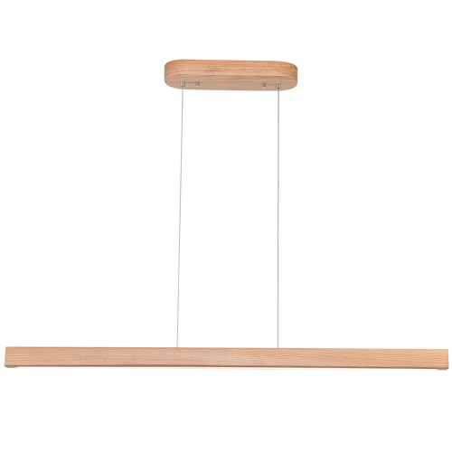Image of 39 inch Wooden Linear Pendant Light LED Pendant Lights Dimmable Pool Table Island Lights Modern Linear Chandeliers for Dining Room Kitchen Ceiling Pendant Lamp for Kitchen Island Billiard Room Natural