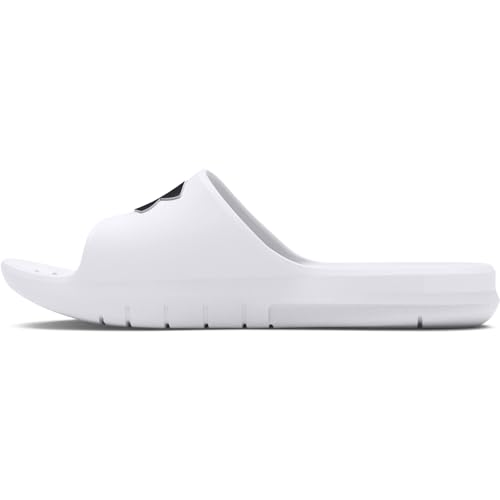 Under Armour Sandales CORE Path, claquettes pour hommes idéales pour le vestiaire ou la piscine, sandales ultra-respirantes, Hommes, White / White / Black, 45