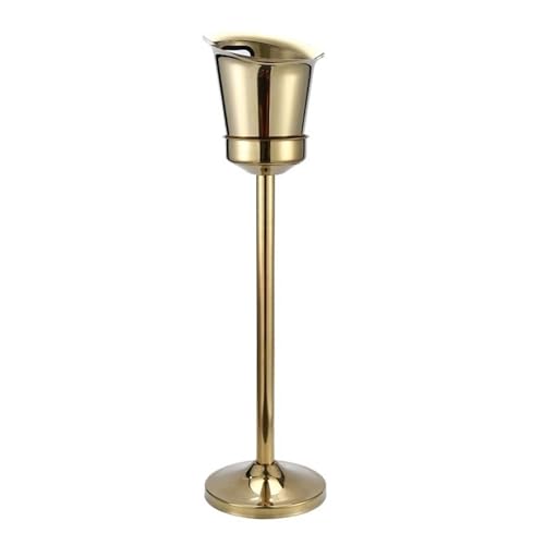 Cubitera de acero inoxidable de diseño dorado con soporte elegante 2