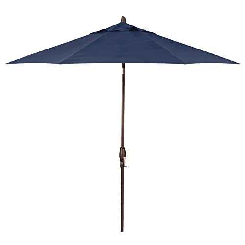 Treasure Garden Deluxe Auto-Tilt Octagon Market Umbrella, 9ft - Outdoor Patio, Deck, Pool, Backyard Stand Alone Umbrella - Heavy Duty w/Bronze Frame & Obravia2 Fabric (Navy)