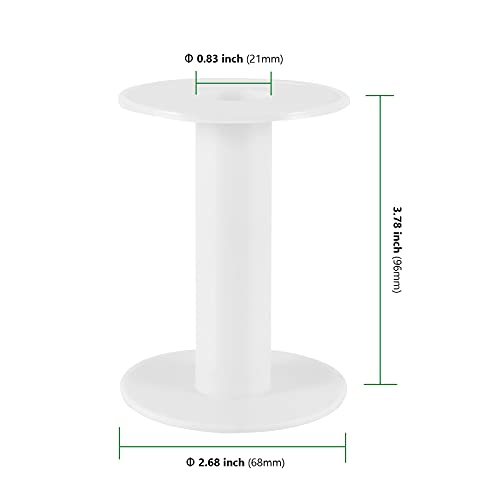 HAKZEON 30 Pack 3.7 Inch White Plastic Empty Spools, Durable Round Empty Plastic Wire Spool for Induction Coils Thread String Bobbin Rope Chain Storage