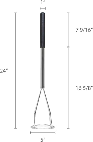 Truecraftware TC-PM24C 24- Inch Round Potato Masher Chrome Plated thumb #5
