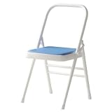 ヨガチェア 折りたたみ式 ストレッチ補助チェア エクササイズチェア フィットネスチェア 安定構造 クッション座面 滑り止め脚付き 収納持ち運び容易 ヨガ ストレッチ 体操 自宅トレーニングに適用 (大型,ブルー)