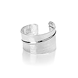 Charlie Paige Cuff Bracelet for Women | Nefriti Open Cuff Bracelet Bangle | Silver Finish