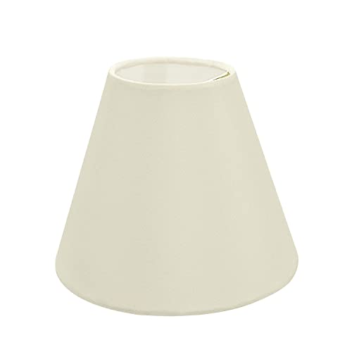Aspen Creative 32123-2A Small Hardback Empire Shape Chandelier Clip-On Lamp Shade Set (2 Pack), Transitional Design in Ivory, 6" bottom width (3" x 6" x 5") by Aspen Creative - Used condition - Image 3