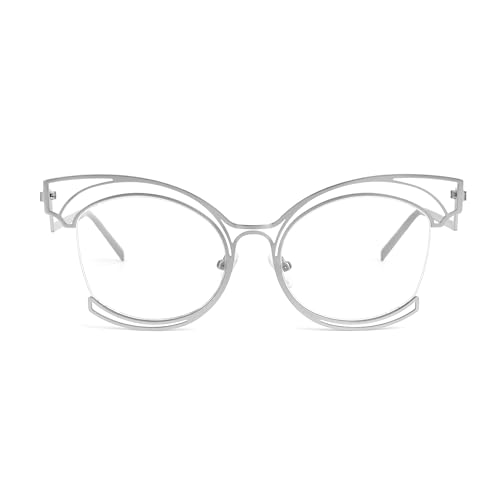 Image of VOOGLAM Oversize Cat Eye Eyeglasses for Women with Non-prescription Clear Lens Maggie GM0340
