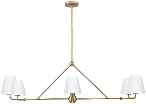 Crystorama Xavier 6 Light Vibrant Gold + White Linear Chandelier
