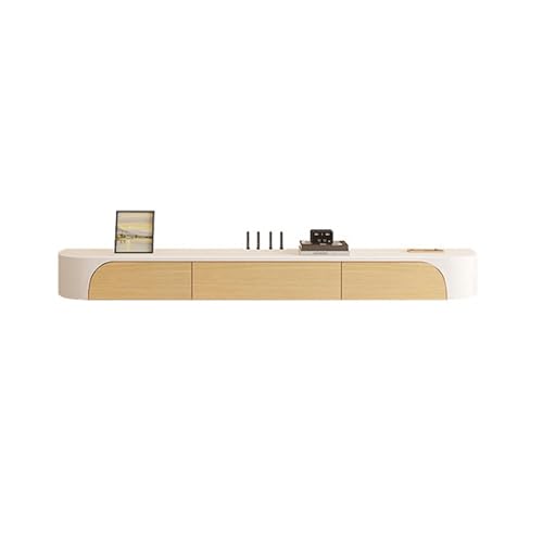 Meuble TV flottant en bois avec tiroirs de rangement et console murale moderne FL
