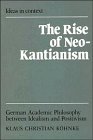 The Rise of Neo-Kantianism: German Academic Philosophy between Idealism and Positivism (Ideas in Context) 0521373360 Book Cover