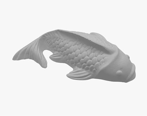 PP Pink Peachy Steinfigur Koi Fisch Steinguss Beton Gartenfigur Karpfen 28 cm Weiss PP Pink Peachy Steinfigur Koi Fisch Steinguss Beton Gartenfigur Karpfen 28 cm Weiss