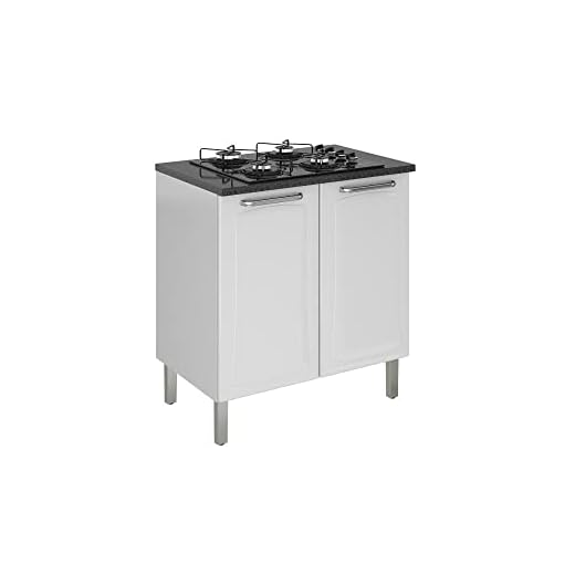 Balcão para Cooktop 4 Bocas com Tampo Tarsila 2 Portas Itatiaia