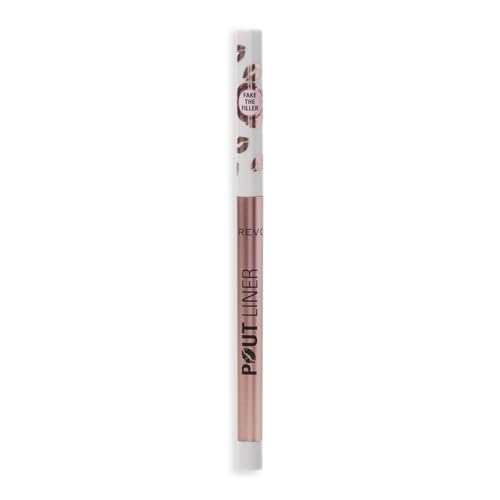 Image of Revolution Pout Bomb Plumping Lip Liner, Clear | Long-Lasting Lip Shaper with Hyaluronic Acid & Vitamin E, Vegan & Cruelty-Free