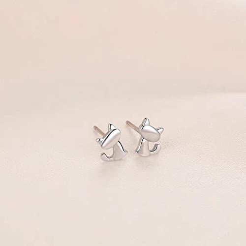 Cute Cat Stud Earrings S925 Sterling Silver Minimalist Lovely Pet Animal Tiny Cartilage Earring Ear Studs Piercing Hypoallergenic Jewelry Gifts for Women Girls4