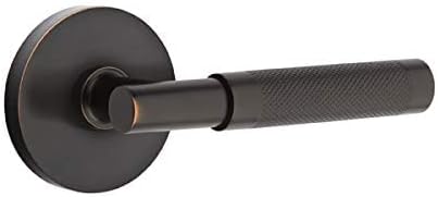 Emtek Select Privacy, Disk Rosette, T-Bar Stem, Knurled Handle (Right Hand, Polished Nickel)