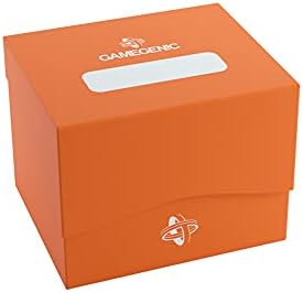 Gamegenic Side Holder 100+ XL Casual Deck Box | Double-Sleeved Card Storage with Flex Card Divider | Premium Card Protector | Cobra Neck Technology | Holds up to 100 Cards | Orange Color | Made