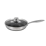 XINGMENGXIANG Stainless Steel Pan, Nonstick Frying Pan with Glass Lid, 10inch PFOA-Free, Stay-Cool Handle Easily Cleaned Induction Cooktops are Suitable, Compatible with All Cooktops