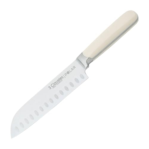 Cuchillo Forjado De Acero Inoxidable Con Mango Blanco Abs Santoku Polar 17,5 Cm - 7 E 3c