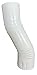 Aquabarrel Aluminum Gutter Downspout Elbow, Round Ledge Jumper Offset, White, 3inch