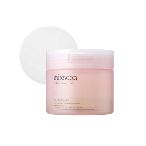 mixsoon Collagen Toner Pads – Gesichtspads mit Enoki-Pilz, niedermolekularem Kollagen & pflanzenbasiertem PDRN, feuchtigkeitsspendend & straffend für elastischere Haut, 110