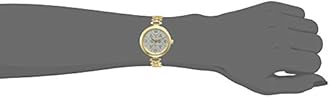 TIMEX Classics Analog Watch for Women with Silver-Tone Round Dial & Gold Brass Bracelet Band Water Resistant Women's Wrist Watches - TWEL11413