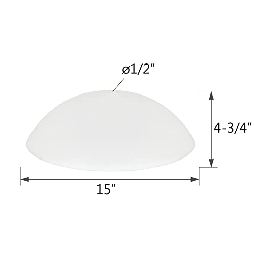 Image of Aspen Creative 23084-01A, Flush /Semi-Flush Mount Frosted Glass Shade, 1 /2 inch Center Hole, 14-7 /8 inch Diameter x 4-1 /2 inch Height