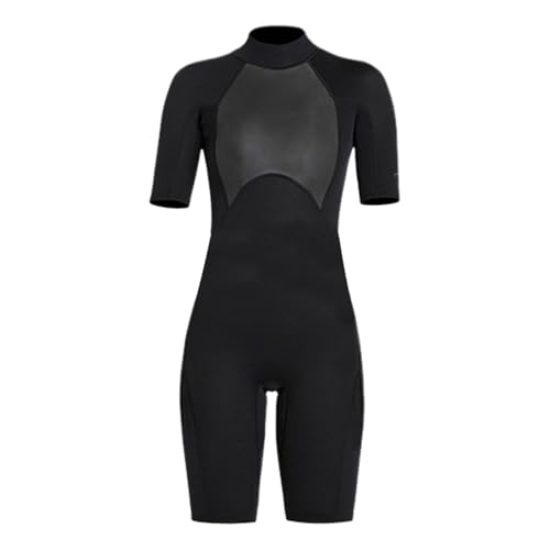 Alomejor Combinaison de Plongée Une Pièce en Néoprène de 2 Mm avec Protection Solaire UPF50+, Extensible dans 4 Directions, Manches Courtes pour la Plongée en Apnée, Le Surf, la Natation, la (M)