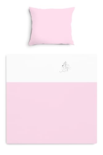 Amilian Baby Bettwäsche Set 2-teilig – 80x80 & 35x40 cm – Kinderwagen, Wiegen, Stubenwagen geeignet – Bettwäsche für Jungen und Mädchen – 100{9d4e076b251828c9e5a18b87299d296d579c17a38389fa766d422ef1673a1715} Baumwolle - Hellrosa/Weiß mit Maus Amilian Baby Bettwäsche Set 2-teilig – 80x80 & 35x40 cm – Kinderwagen, Wiegen, Stubenwagen geeignet – Bettwäsche für Jungen und Mädchen – 100{9d4e076b251828c9e5a18b87299d296d579c17a38389fa766d422ef1673a1715} Baumwolle - Hellrosa/Weiß mit Maus