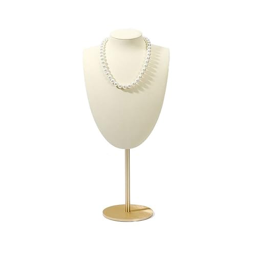VHDY85KA Jewelry Rack Necklace Display Rack Jewelry Store Pendant Rack Fashion Microfiber Retractable Aluminum Alloy Window Jewelry Display Stand Jewelry Display Holder(White)