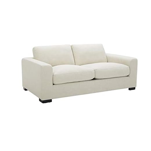Amazon Brand - Stone & Beam Westview Extra-Deep Down-Filled Loveseat Sofa Couch, 75.6"W, Cream